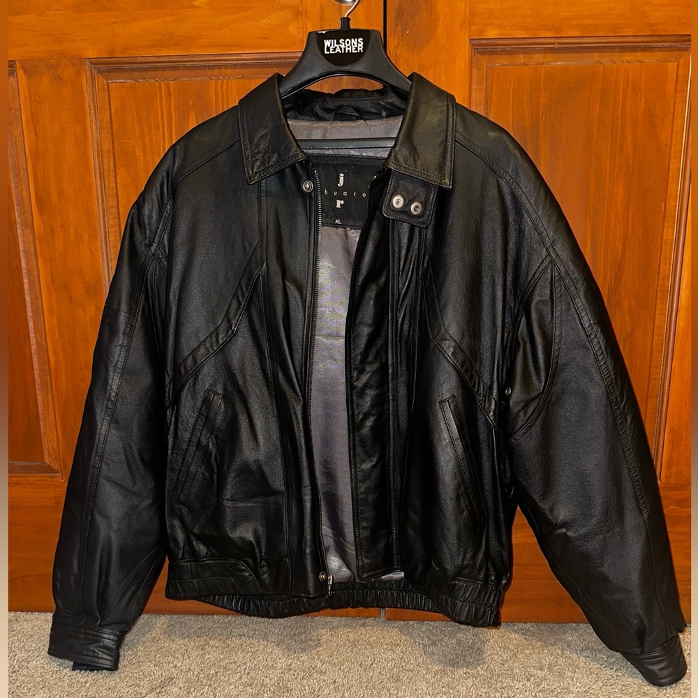 Black leather jacket (XL)